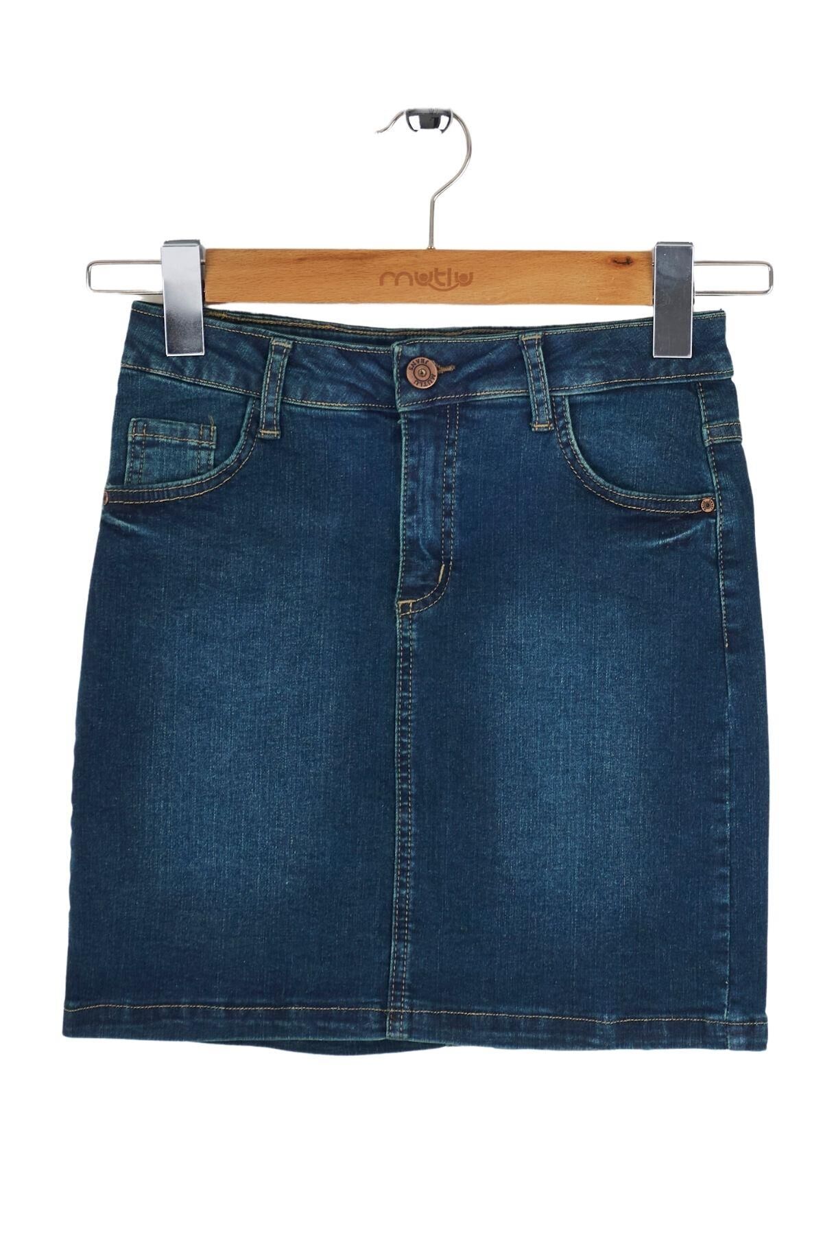 Mutlu Kız Kot Etek Koyu Mavi - 13 Yaş