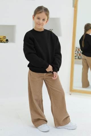 Kemer Apoletli Kadife Pantolon 14 Yaş - Bej