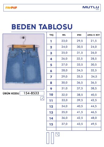 Mutlu Kız Kot Etek Açık Mavi - 14 Yaş