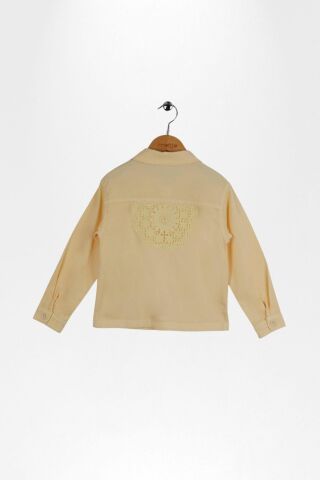 Aplike Nakışlı Kız Ceket Takımı Sarı - 6 Yaş