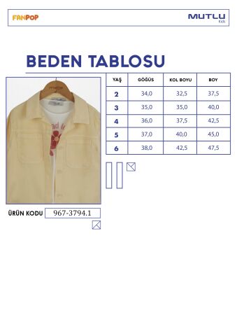 Aplike Nakışlı Kız Ceket Takımı Sarı - 6 Yaş