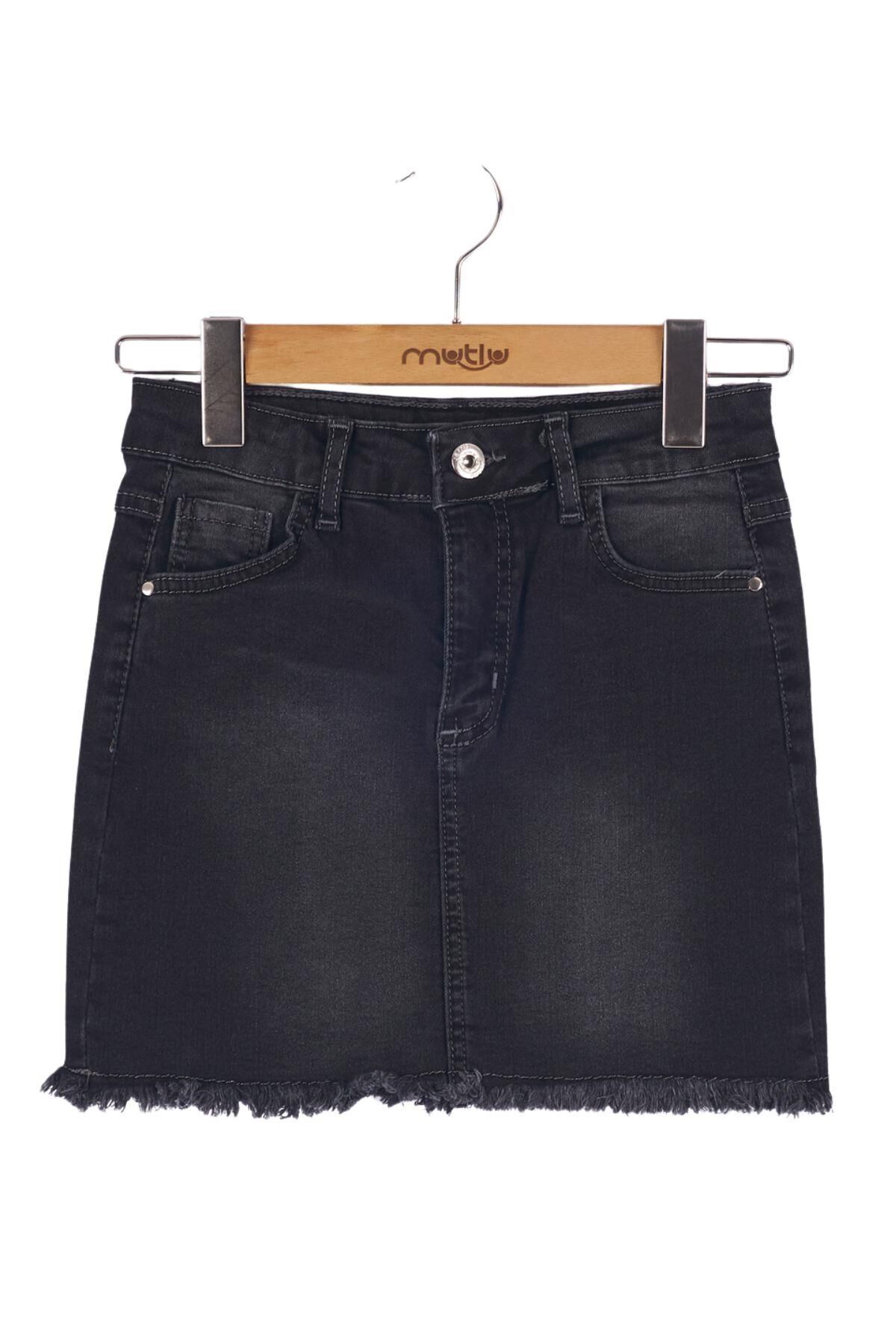 Mutlu Kız Kot Etek Füme - 15 Yaş