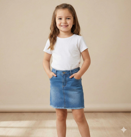 Mutlu Kız Kot Etek ORTA MAVİ - 15 Yaş