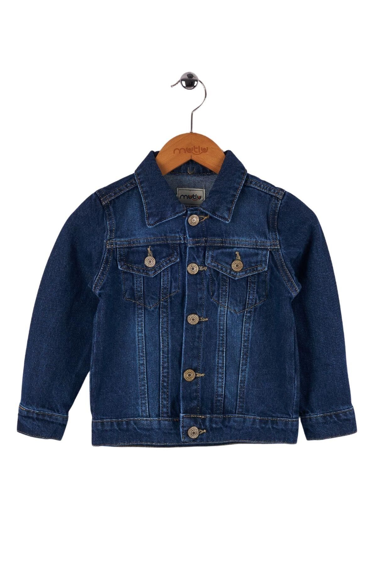 Mutlu Kids Unisex Çocuk Kot Ceket ORTA MAVİ - 1 Yaş