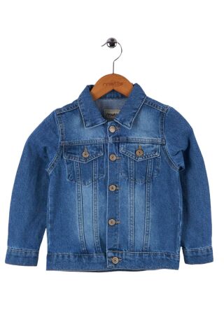 Mutlu Kids Unisex Çocuk Kot Ceket Açık Mavi - 9 Yaş
