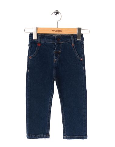 Mutlu Kids Erkek Bebek Kot Pantolon ORTA MAVİ - 6-9 Ay