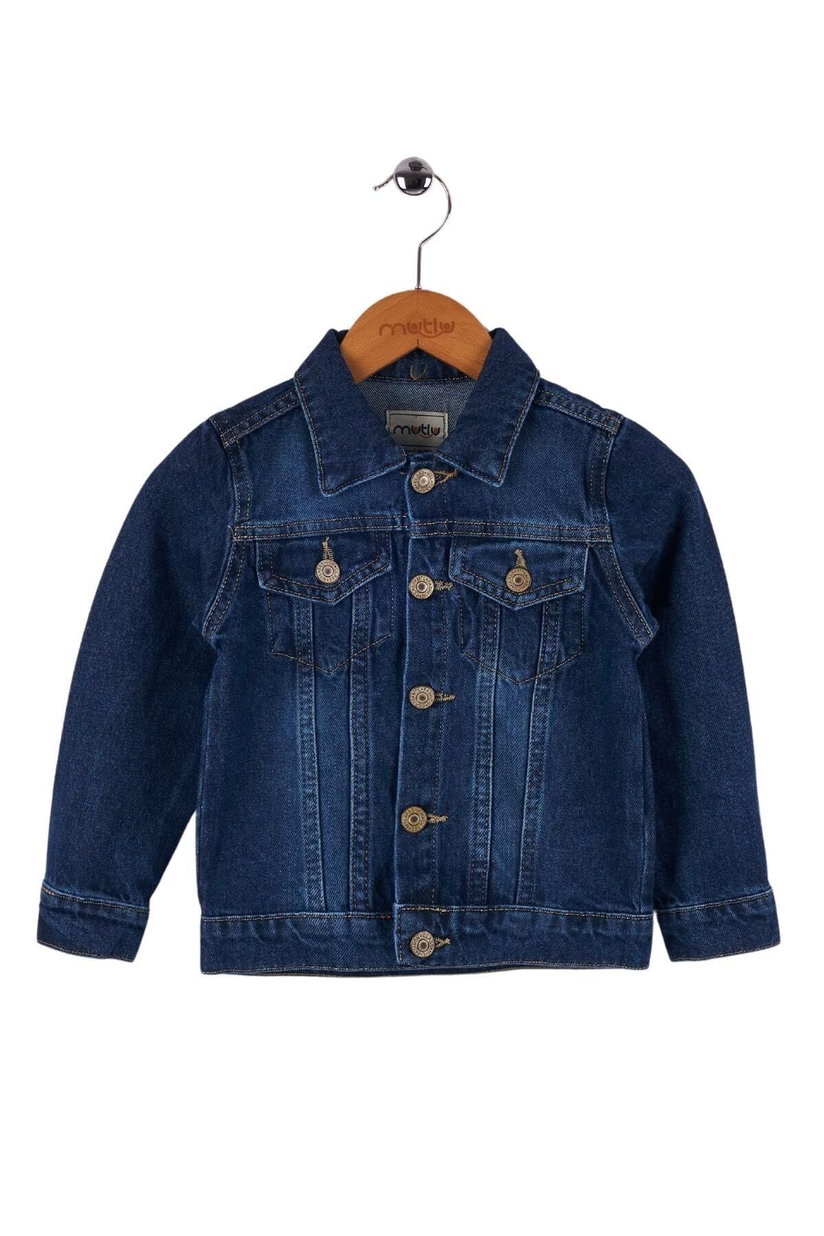 Mutlu Kids Unisex Çocuk Kot Ceket ORTA MAVİ - 8 Yaş