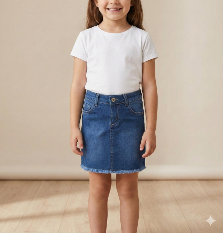 Mutlu Kız Kot Etek Koyu Mavi - 3 Yaş