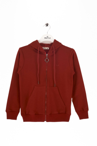 Mutlu Kanguru Cepli Uzun Kol Unisex Hırka Pudra - 1 Yaş