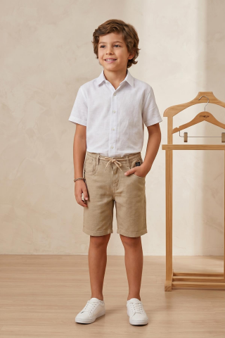 Mutlu Kids Erkek Çocuk Şort Bej - 6 Yaş