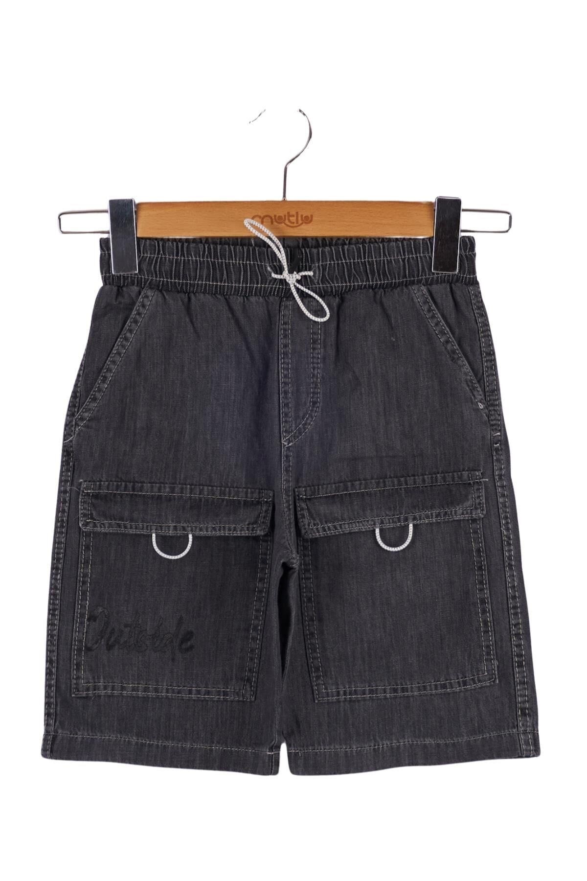 Mutlu Kids Erkek Çocuk Bermuda Şort Füme - 4 Yaş