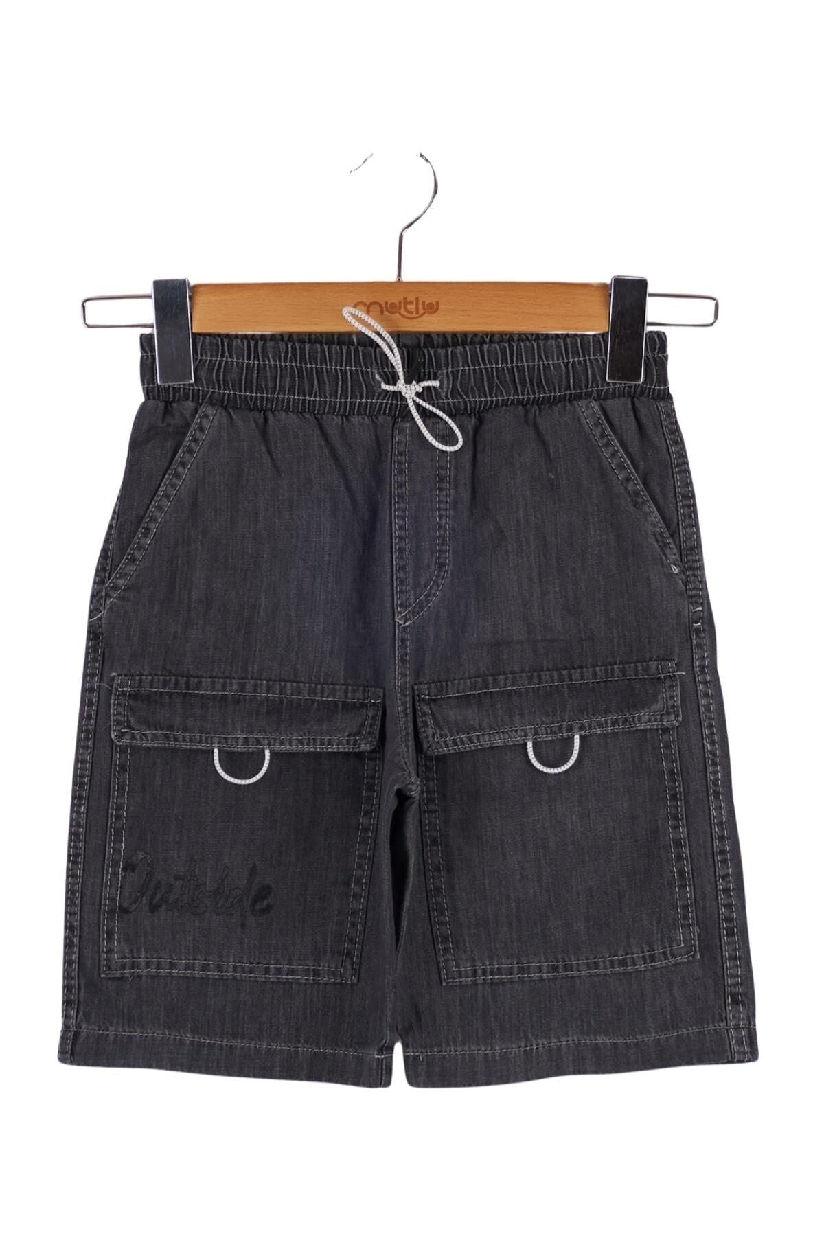 Mutlu Kids Erkek Çocuk Bermuda Şort Füme - 5 Yaş