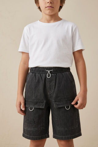 Mutlu Kids Erkek Çocuk Bermuda Şort Füme - 7 Yaş