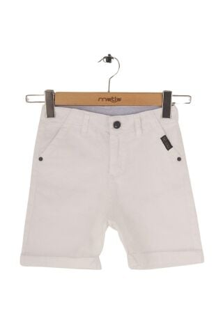 Mutlu Kids Cep Detaylı Erkek Çocuk Kapri Şort Beyaz - 10 Yaş