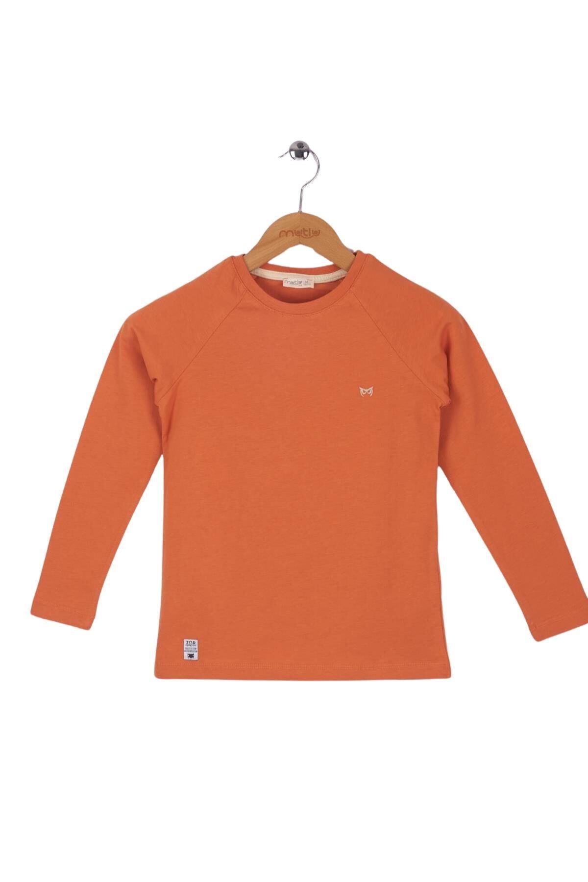 Mutlu Kids Basic Erkek Çocuk Uzun Kollu Tişört ORANJ - 14 Yaş