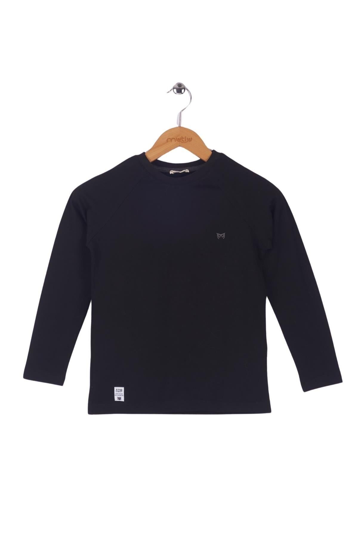 Mutlu Kids Basic Erkek Çocuk Uzun Kollu Tişört Siyah - 14-15 Yaş