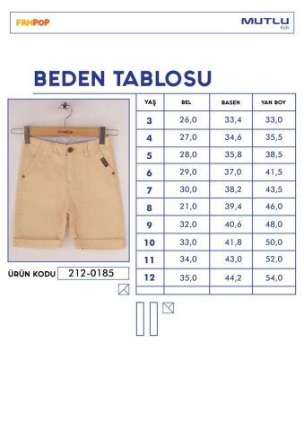 Mutlu Kids Cep Detaylı Erkek Çocuk Kapri Şort Beyaz - 5 Yaş