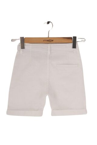 Mutlu Kids Cep Detaylı Erkek Çocuk Kapri Şort Beyaz - 6 Yaş