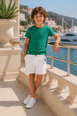 Mutlu Kids Cep Detaylı Erkek Çocuk Kapri Şort Beyaz - 6 Yaş