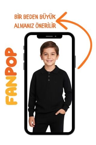 Polo Yaka Erkek Triko 15 Yaş - Bej