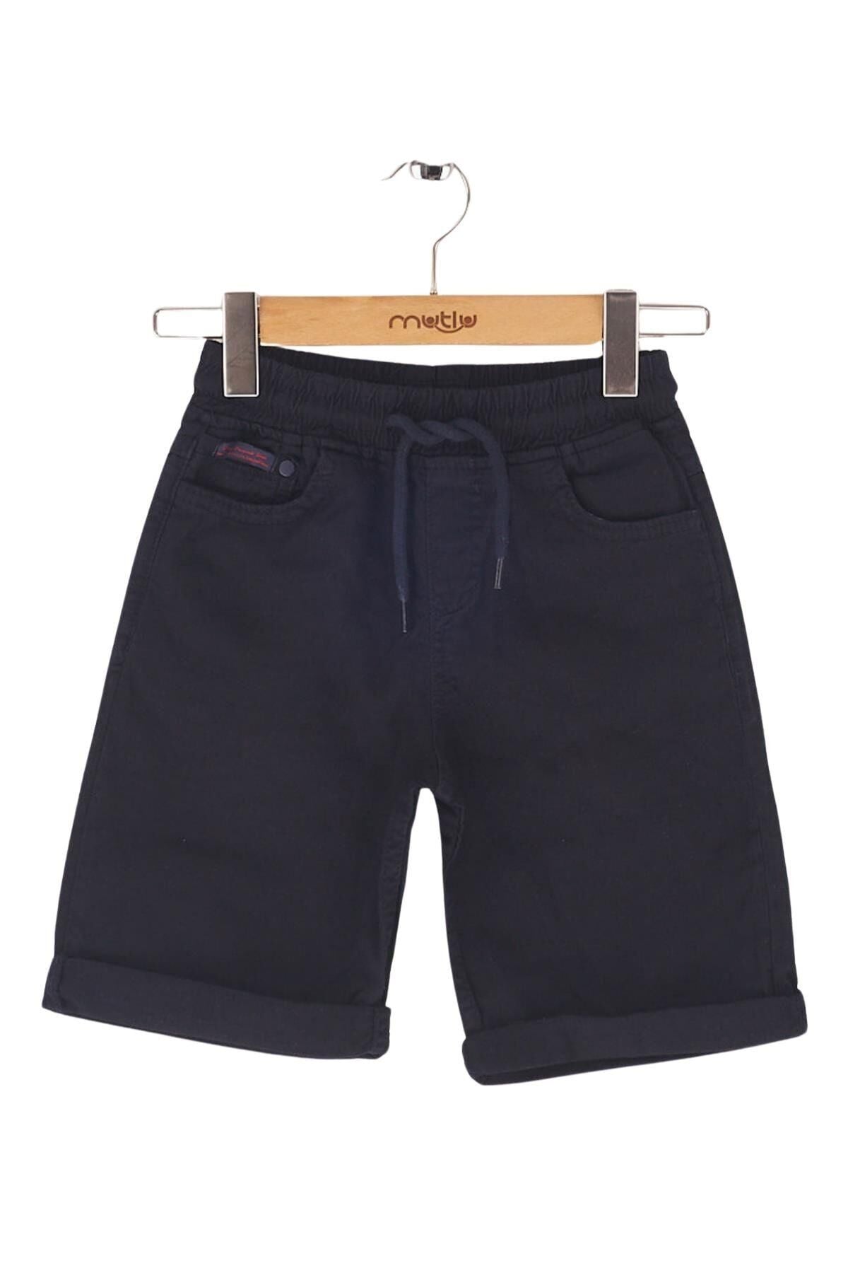 Mutlu Kids Beli Lastikli Erkek Çocuk Kapri Şort Lacivert - 8 Yaş