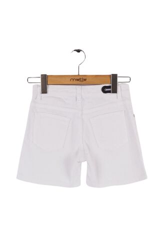 Mutlu Kids Kız Çocuk Denim Şort Beyaz - 14 Yaş