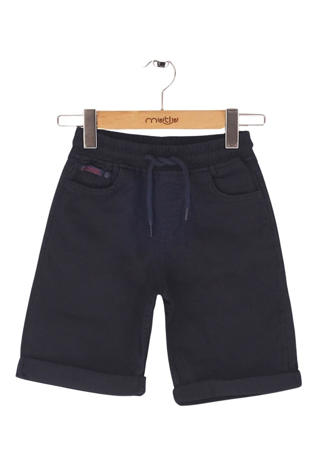 Mutlu Kids Beli Lastikli Erkek Çocuk Kapri Şort Lacivert - 9 Yaş