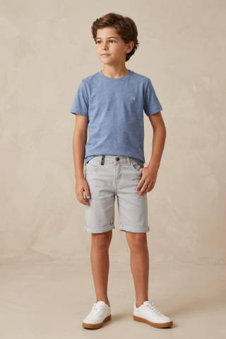 Mutlu Kids Erkek Çocuk Bermuda Şort BUZ MAVİ - 8 Yaş