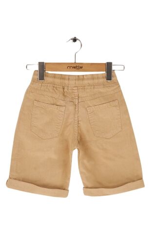 Mutlu Kids Beli Lastikli Erkek Çocuk Kapri Şort Bej - 4 Yaş