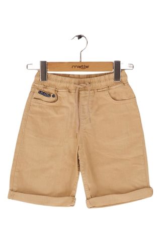 Mutlu Kids Beli Lastikli Erkek Çocuk Kapri Şort Bej - 6 Yaş