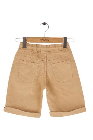 Mutlu Kids Beli Lastikli Erkek Çocuk Kapri Şort Bej - 6 Yaş