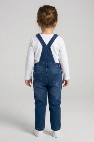 Mutlu Kids Kız Çocuk Kot Salopet Koyu Mavi - 6 Yaş