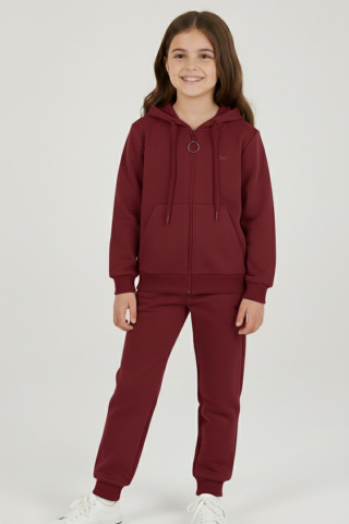 Baykuş Nakışlı Unisex 2'li Takım GÜL - 8 Yaş