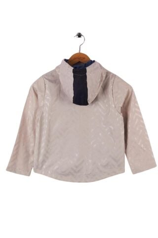 Mutlu Kids Zig Zak Desenli Erkek Çocuk Yağmurluk Bej - 13 Yaş