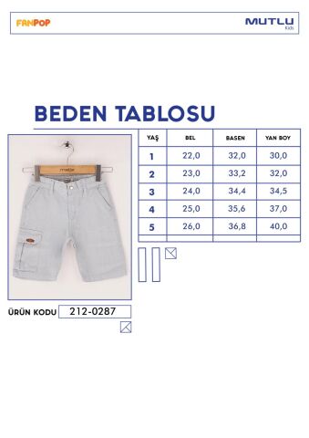 Mutlu Yan Cepli Erkek Gabardin Kapri BUZ GRİ - 1 Yaş