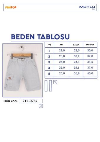 Mutlu Yan Cepli Erkek Gabardin Kapri Bej - 5 Yaş