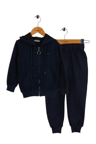 Baykuş Nakışlı Unisex 2'li Takım Lacivert - 5 Yaş