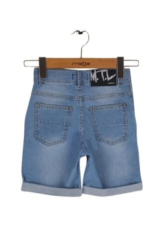 Mutlu Kids Erkek Çocuk Kot Şort ORTA MAVİ - 9 Yaş