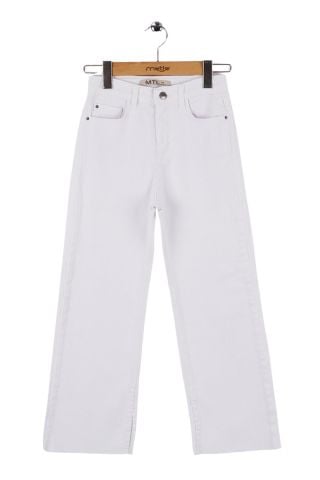 Mutlu Kids Paçası Yırtmaçlı Gabardin Kız Çocuk Pantolon