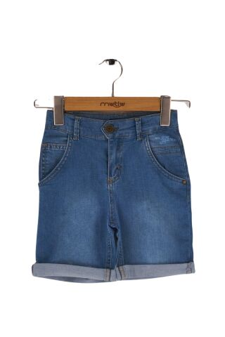 Mutlu Kids Erkek Çocuk Kot Şort ORTA MAVİ - 7 Yaş