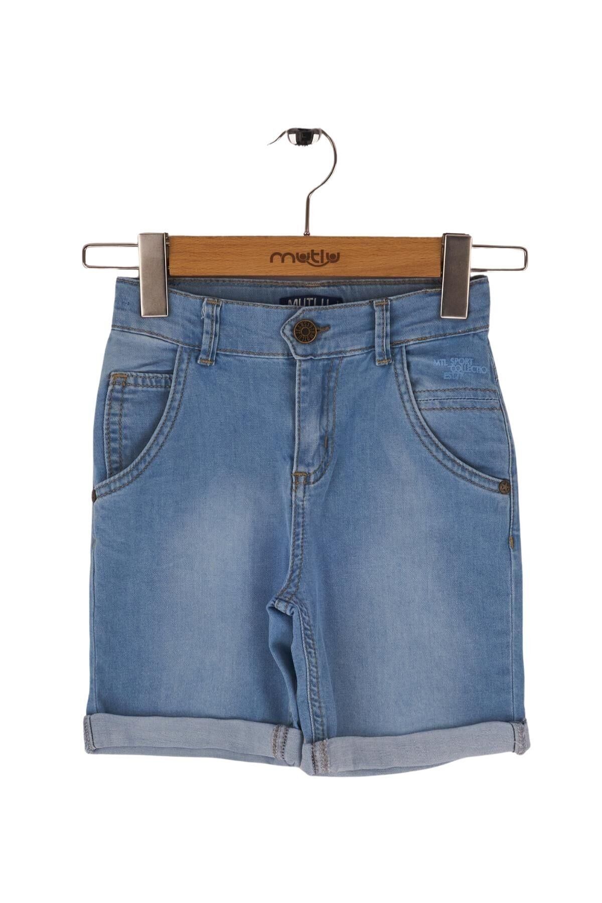 Mutlu Kids Erkek Çocuk Kot Şort Açık Mavi - 10 Yaş