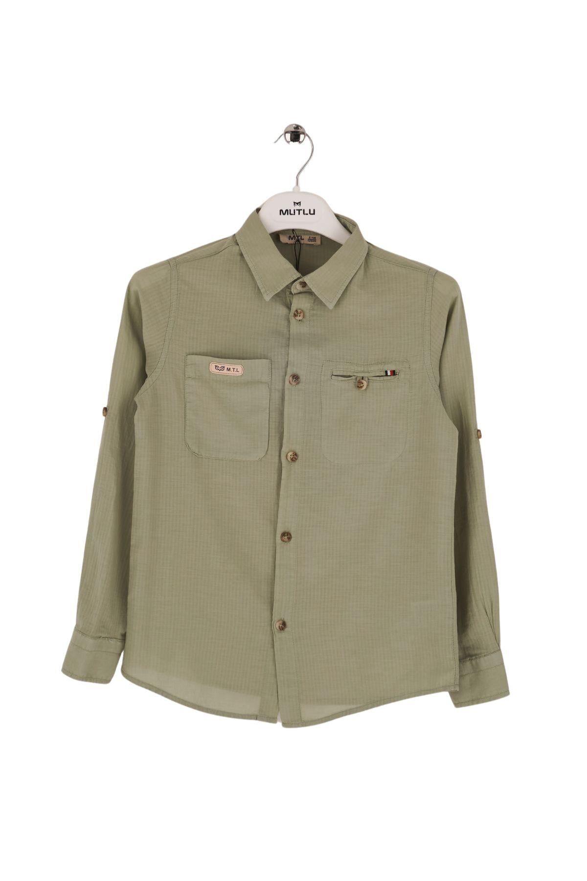 Mutlu Kids Düz Renk Uzun Kollu Erkek Çocuk Gömlek ÇAĞLA - 15 Yaş