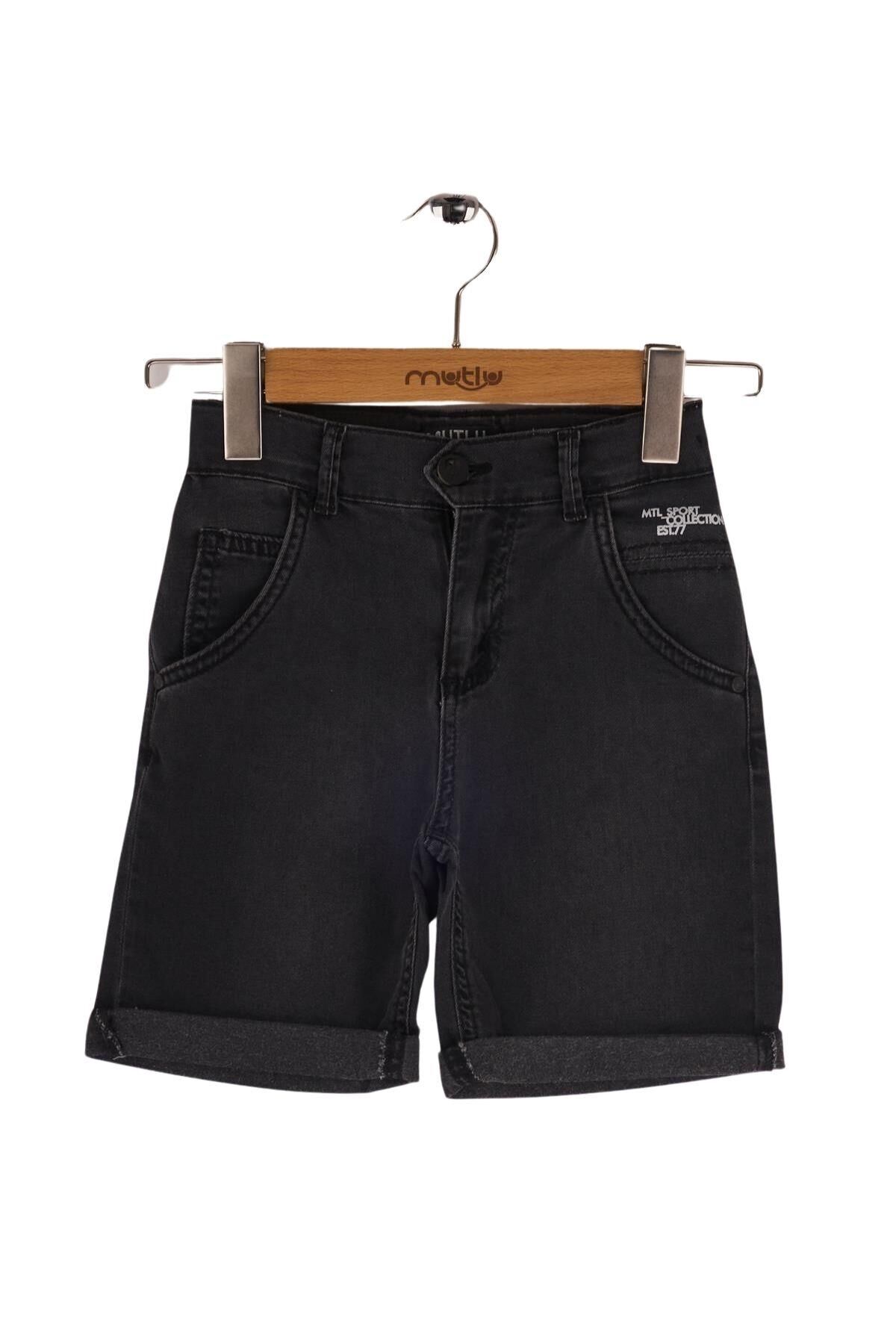 Mutlu Kids Erkek Çocuk Kot Şort Füme - 5 Yaş