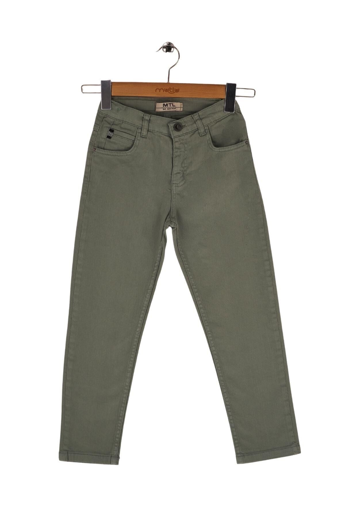 Mutlu Kids Erkek Çocuk Denim Pantolon Haki - 7 Yaş