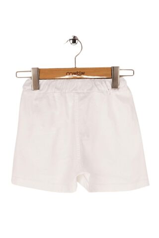 Mutlu Kids Fiyonk Detaylı Kız Çocuk Bebek Gabardin Şort Etek Beyaz - 4 Yaş