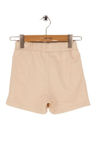 Mutlu Kids Fiyonk Detaylı Kız Çocuk Bebek Gabardin Şort Etek Bej - 3 Yaş