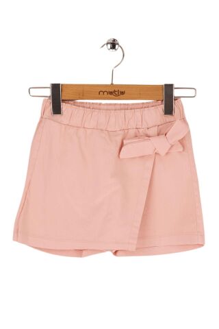 Mutlu Kids Fiyonk Detaylı Kız Çocuk Bebek Gabardin Şort Etek Pembe - 4 Yaş