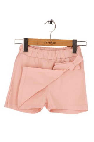 Mutlu Kids Fiyonk Detaylı Kız Çocuk Bebek Gabardin Şort Etek Pembe - 4 Yaş