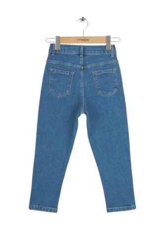 Mutlu Kids Kız Çocuk Mom Jeans BUZ MAVİ - 11 Yaş