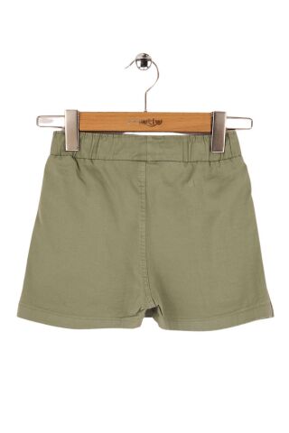 Mutlu Kids Fiyonk Detaylı Kız Çocuk Bebek Gabardin Şort Etek Haki - 5 Yaş